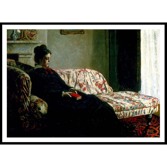 Meditation Madame Monet Sitting on a Sofa 1870 71, A New Print Of a Painting By Adolphe Monet