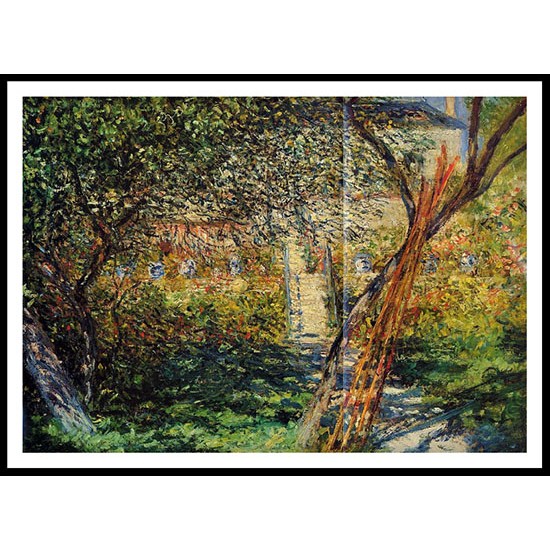 Monets Garden at Vetheuil, A New Print Of a Painting By Adolphe Monet