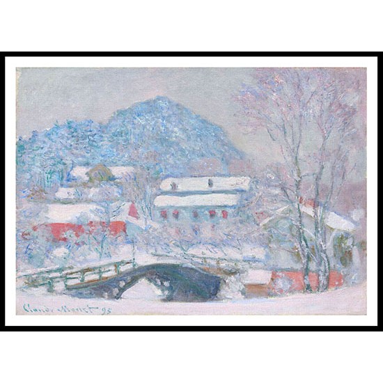 Norway Sandviken Village in the Snow 1895, A New Print Of a Painting By Adolphe Monet