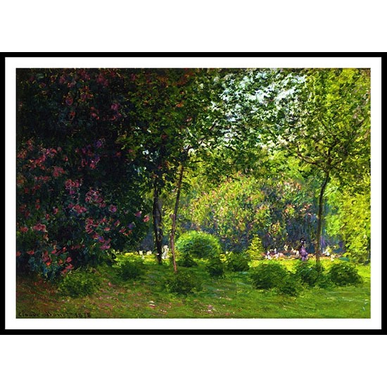 Parc Monceau 2 1878, A New Print Of a Painting By Adolphe Monet