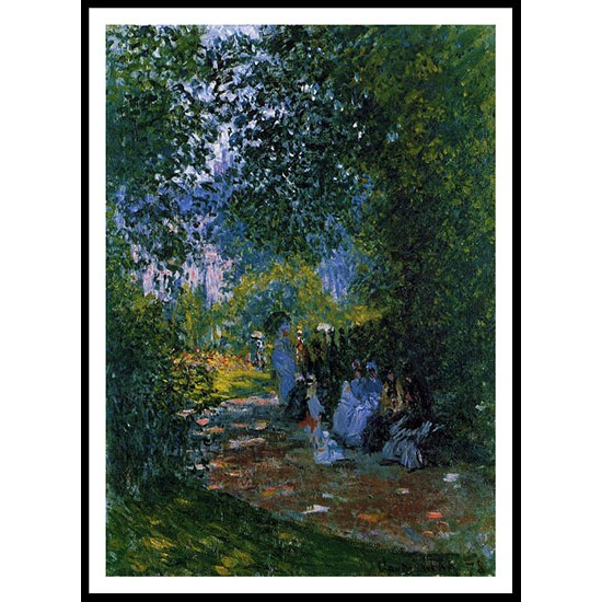 Parc Monceau 3 1878, A New Print Of a Painting By Adolphe Monet