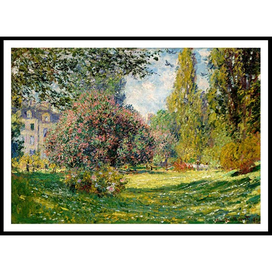 Parc Monceau Paris 1876, A New Print Of a Painting By Adolphe Monet