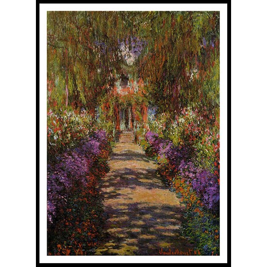 Pathway in Monets Garden at Giverny 1901 01, A New Print Of a Painting By Adolphe Monet