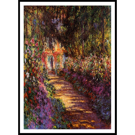 Pathway in Monets Garden at Giverny 1901 02, A New Print Of a Painting By Adolphe Monet