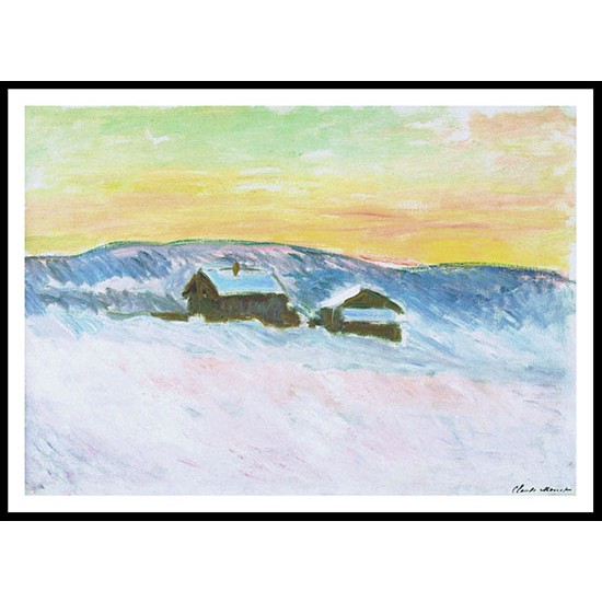 Paysage of Norway the Blue Houses 1895, A New Print Of a Painting By Adolphe Monet