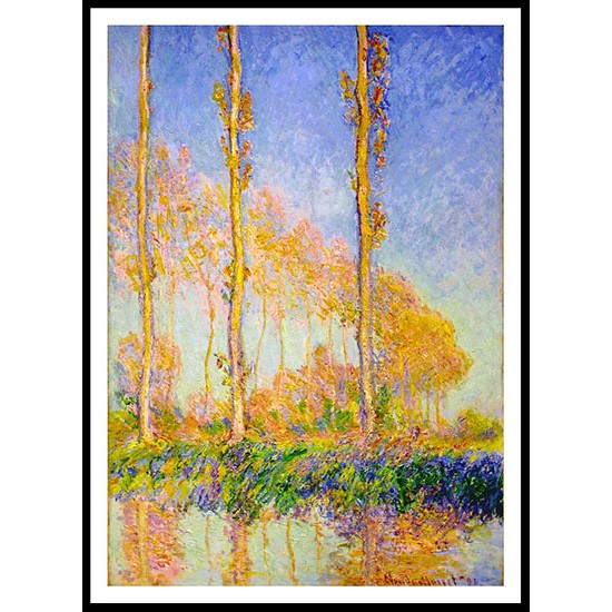 Poplars Autumn Pink Effect 1891, A New Print Of a Painting By Adolphe Monet