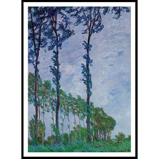 Poplars Wind Effect 1891, A New Print Of a Painting By Adolphe Monet