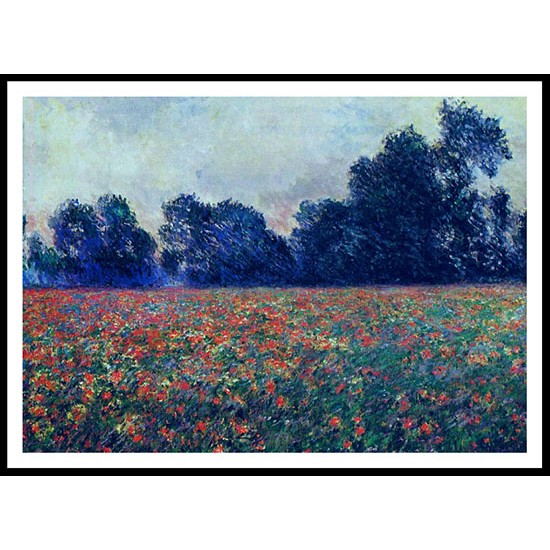 Poppies at Giverny 1887, A New Print Of a Painting By Adolphe Monet