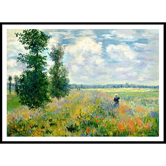 Poppy Field Argenteuil 1875, A New Print Of a Painting By Adolphe Monet