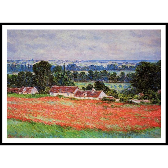 Poppy Field at Giverny 1885, A New Print Of a Painting By Adolphe Monet