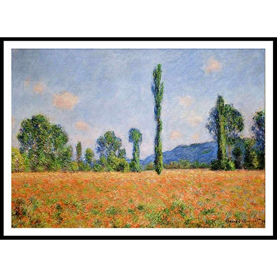 Poppy Field in Giverny 02 1890, A New Print Of a Painting By Adolphe Monet