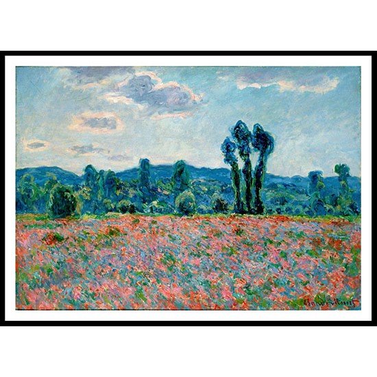 Poppy Field in Giverny 03 1890, A New Print Of a Painting By Adolphe Monet