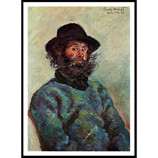 Portrait of Poly fisherman at Kervillaouen 1886, A New Print Of a Painting By Adolphe Monet