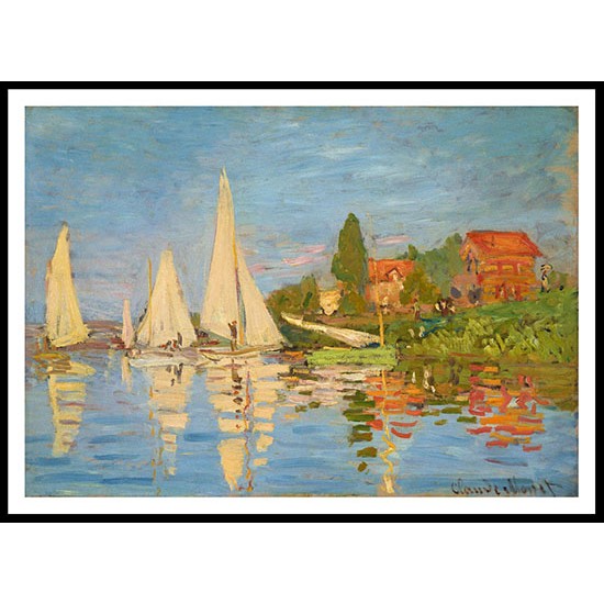 Regatta at Argenteuil 1872, A New Print Of a Painting By Adolphe Monet