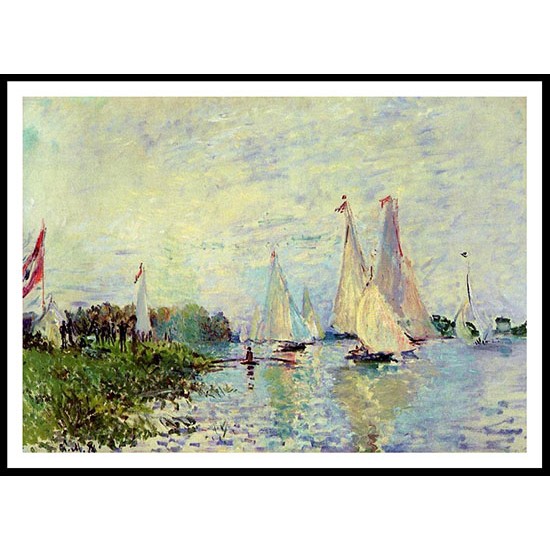 Regatta at Argenteuil 1874, A New Print Of a Painting By Adolphe Monet