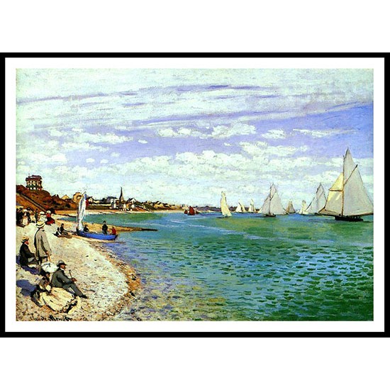 Regatta at Sainte Adresse 1867, A New Print Of a Painting By Adolphe Monet