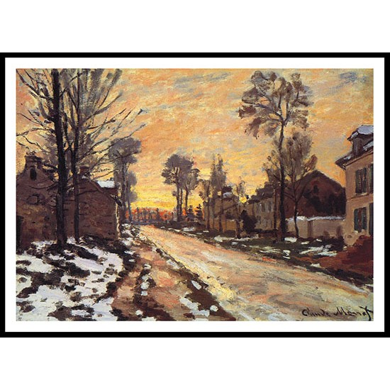 Road at Louveciennes Melting Snow Sunset 1870, A New Print Of a Painting By Adolphe Monet