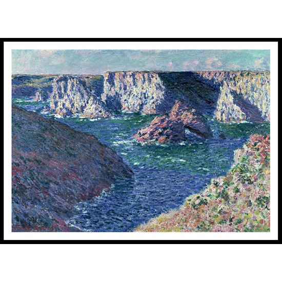 Rocks at Belle Ile 1886, A New Print Of a Painting By Adolphe Monet