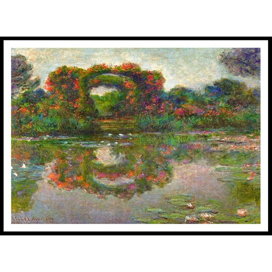 Rose Flowered Arches at Giverny 1913, A New Print Of a Painting By Adolphe Monet