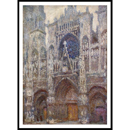 Rouen Cathedral Grey Weather 1894, A New Print Of a Painting By Adolphe Monet