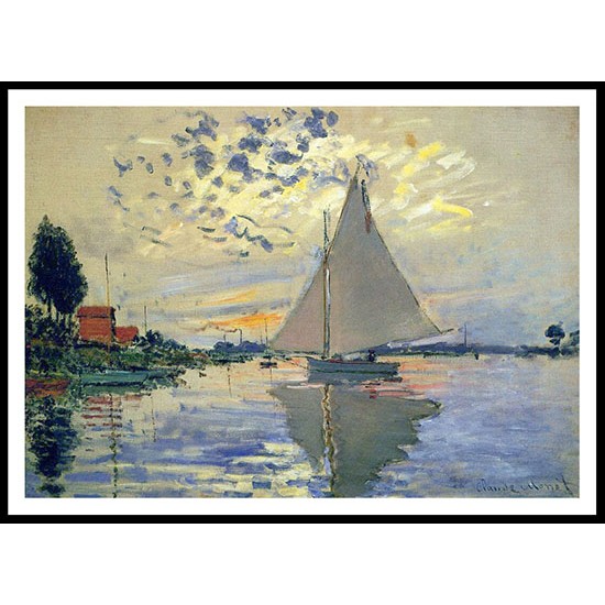 Sailboat at Le Petit Gennevilliers 1874, A New Print Of a Painting By Adolphe Monet