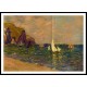 Sailboats at Sea Pourville 1882, A New Print Of a Painting By Adolphe Monet