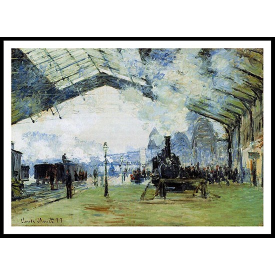 Saint Lazare Gare Normandy Train 1887, A New Print Of a Painting By Adolphe Monet