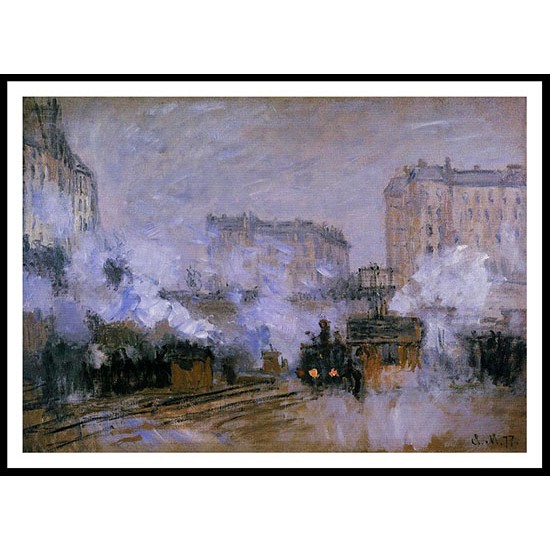 Saint Lazare Station Arrival of a Train 1877, A New Print Of a Painting By Adolphe Monet