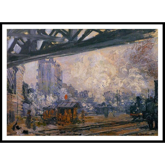 Saint Lazare Station Exterior View 1887, A New Print Of a Painting By Adolphe Monet