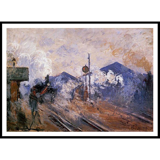 Saint Lazare Station Track Coming out 1877, A New Print Of a Painting By Adolphe Monet