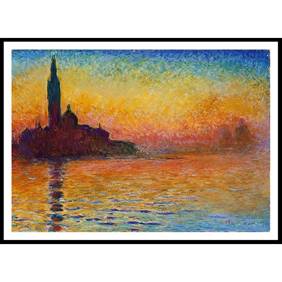 San Giorgio Maggiore at Dusk 1908, A New Print Of a Painting By Adolphe Monet