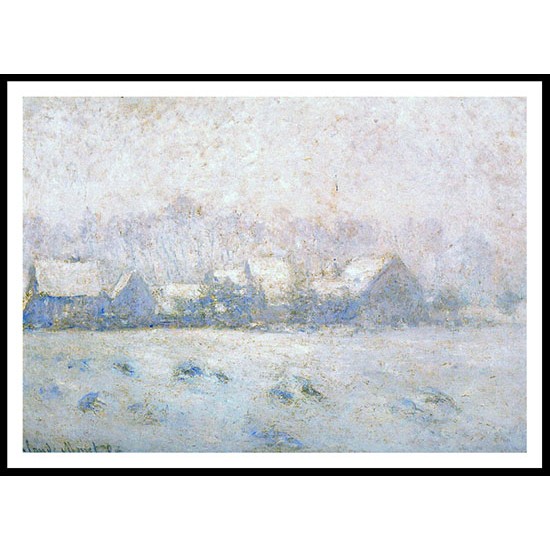 Snow Effect Giverny 1892 93, A New Print Of a Painting By Adolphe Monet