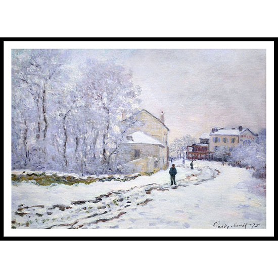 Snow in Argenteuil 1875, A New Print Of a Painting By Adolphe Monet