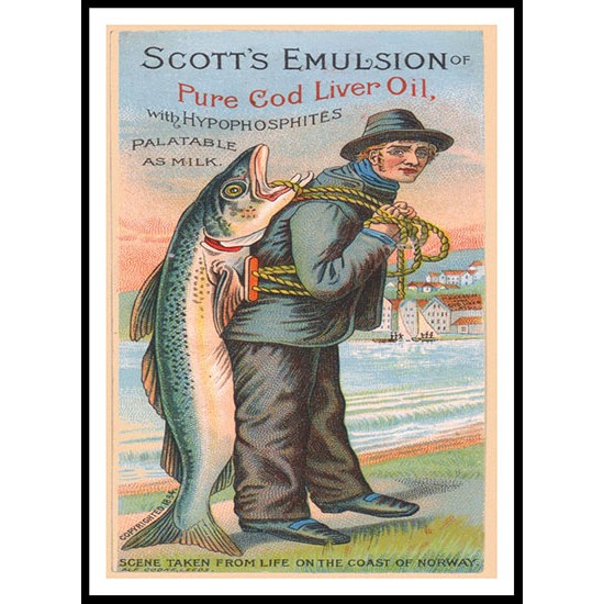 Cod Liver Oil, A New Print Of a Vintage Advert