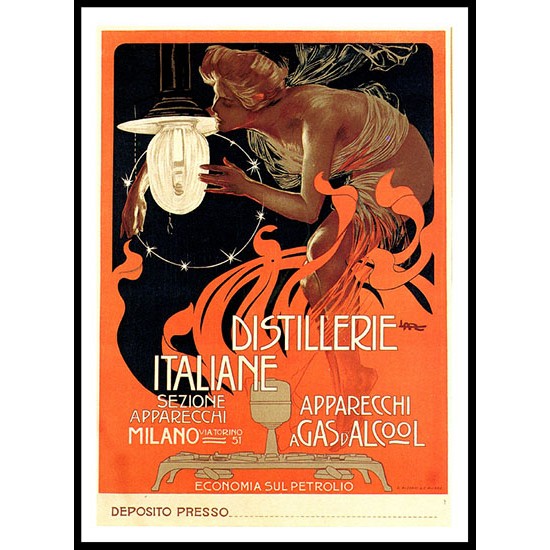 Distillerie Italiane 1890s, A New Print Of a Vintage Advert