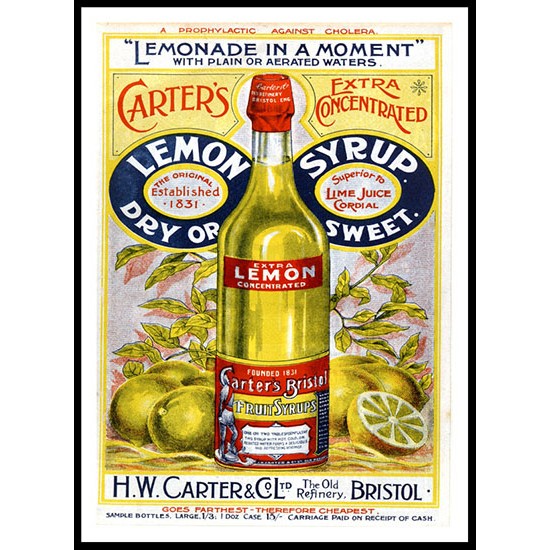 Fruit Syrup, A New Print Of a Vintage Advert