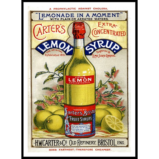 Lemon Syrup 1896, A New Print Of a Vintage Advert