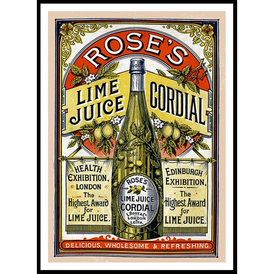 Lime Juice 1891, A New Print Of a Vintage Advert