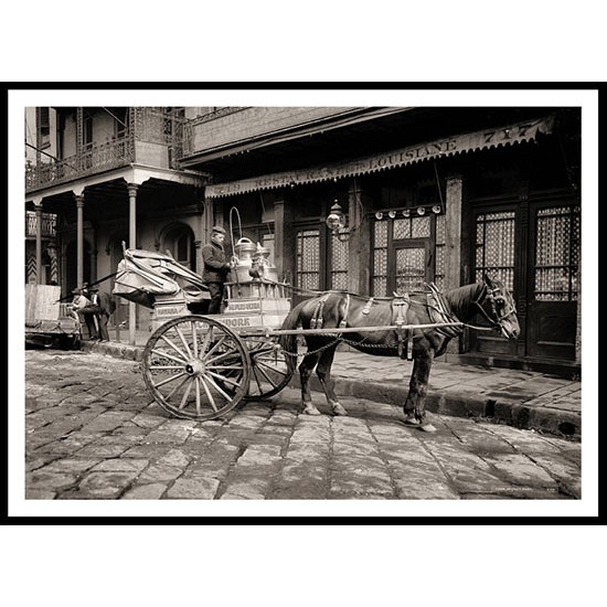 A New Orleans Milk Cart, A New Print Of an American Street Scene Photochrom