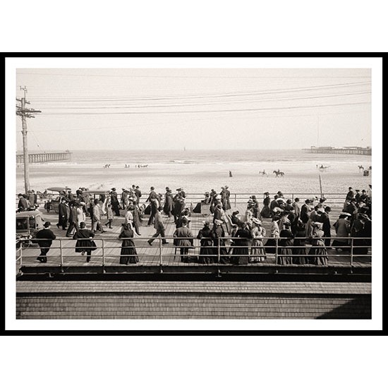 Along the beach Atlantic City N J, A New Print Of an American Street Scene Photochrom