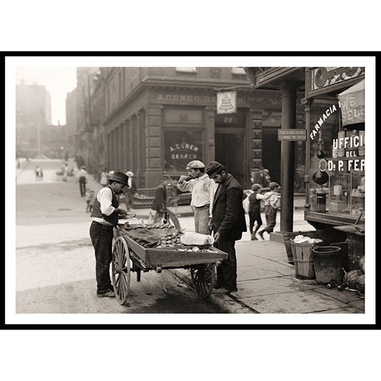 Clam Seller In Mulberry Bend, A New Print Of an American Street Scene Photochrom