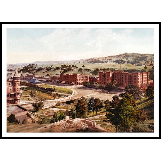 Evans Hotel Hot Springs South, A New Print Of an American Street Scene Photochrom