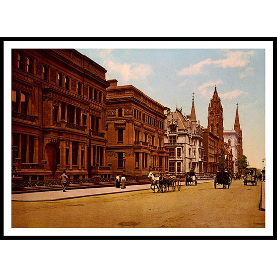 Fifth Avenue at Fifty first Street New York City 1900, A New Print Of an American Street Scene Photochrom Fifth Avenue at Fifty first Street New York City 1900, A New Print Of an American Street Scene Photochrom