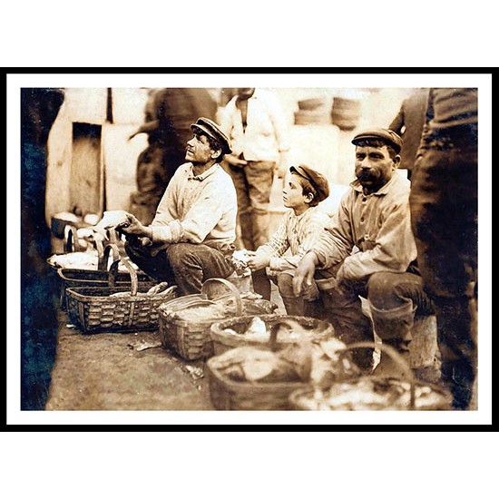 Fish Sellers Boston 1909, A New Print Of an American Street Scene Photochrom