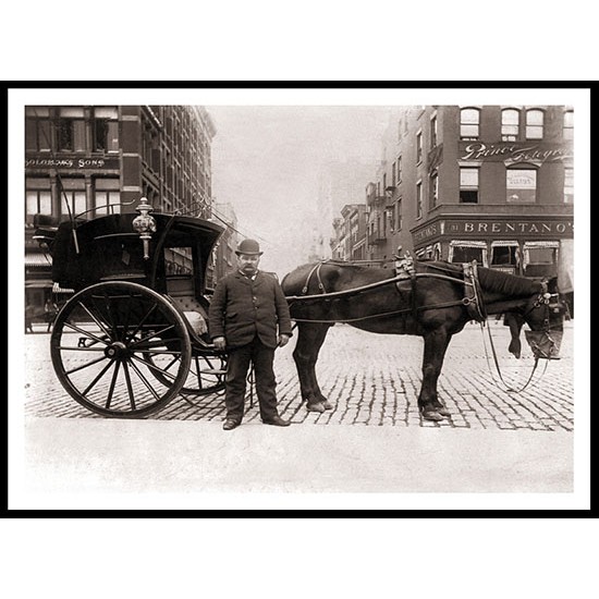 Hansom Driver NY 1896, A New Print Of an American Street Scene Photochrom