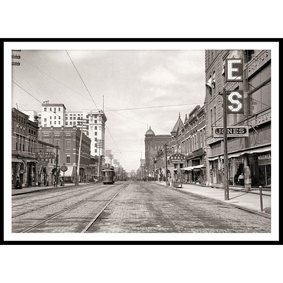 Little Rock Arkansas circa 1910. Main Street, A New Print Of an American Street Scene Photochrom