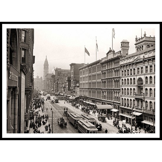 Market Street From Eighth Philadelphia, A New Print Of an American Street Scene Photochrom Market Street From Eighth Philadelphia, A New Print Of an American Street Scene Photochrom
