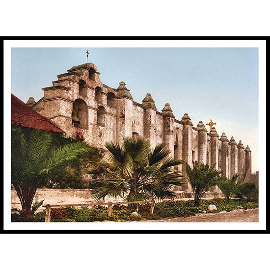 Mission San Gabriel Ca 1899, A New Print Of an American Street Scene Photochrom