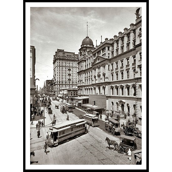 New York circa 1903. Grand Central Station and Hotel Manhattan, A New Print Of an American Street Scene Photochrom New York circa 1903. Grand Central Station and Hotel Manhattan, A New Print Of an American Street Scene Photochrom