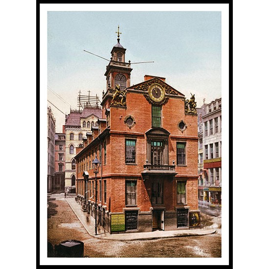 Old State House Boston 1900, A New Print Of an American Street Scene Photochrom